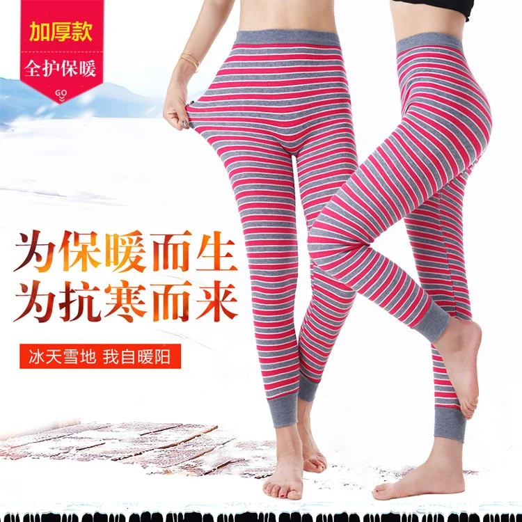女士中厚保暖裤厂女男加绒秋裤高弹内穿打底裤高腰热能裤加肥特惠