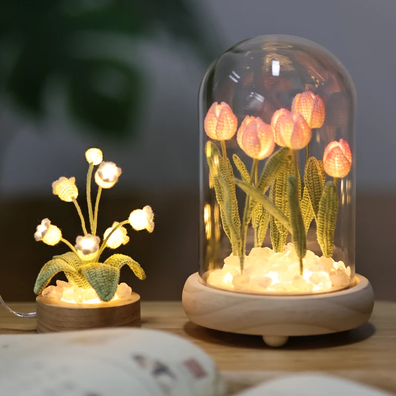 铃兰花小夜灯手工diy毛线钩针编织材料包风铃作花束礼物ins新手
