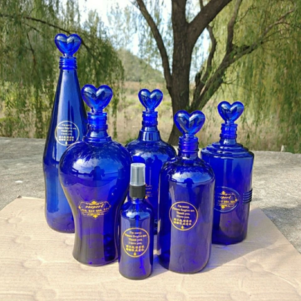 正品蓝色太阳水瓶清理工具ceeport归零纯蓝玻璃瓶