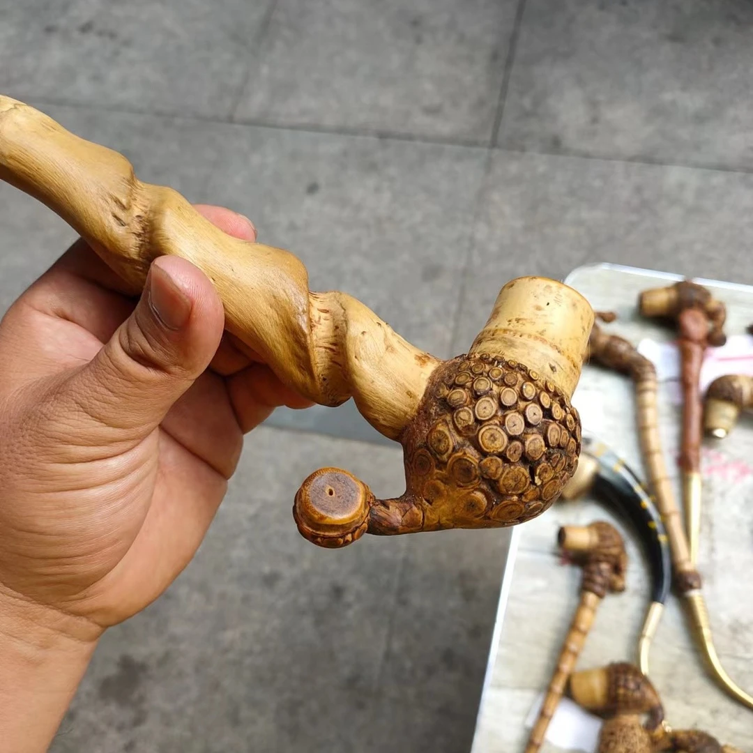 贵州民间竹根雕刻老式土烟干9号     500克