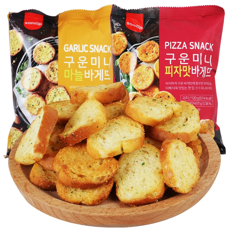 韩国进口samlip香酥蒜香面包干馍片韩剧同款零食爆款小饼干120g
