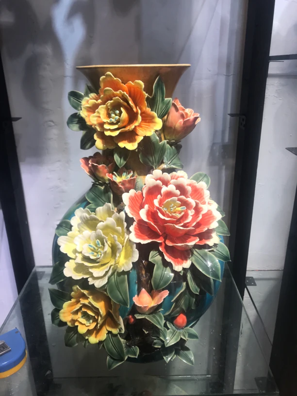 美美的花瓶摆件国花牡丹花瓶