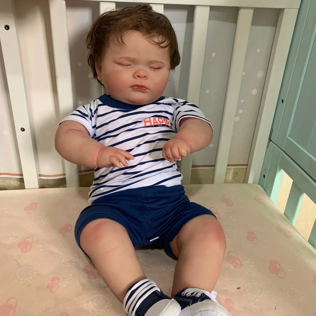 BZ3D高彩有血管青筋60厘米闭眼睡觉重生婴儿大胖男娃娃玩具礼物