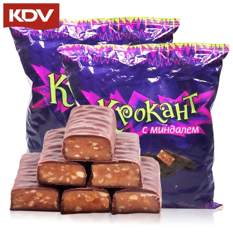 俄罗斯进口KDV巧克力味夹心糖紫皮糖喜糖