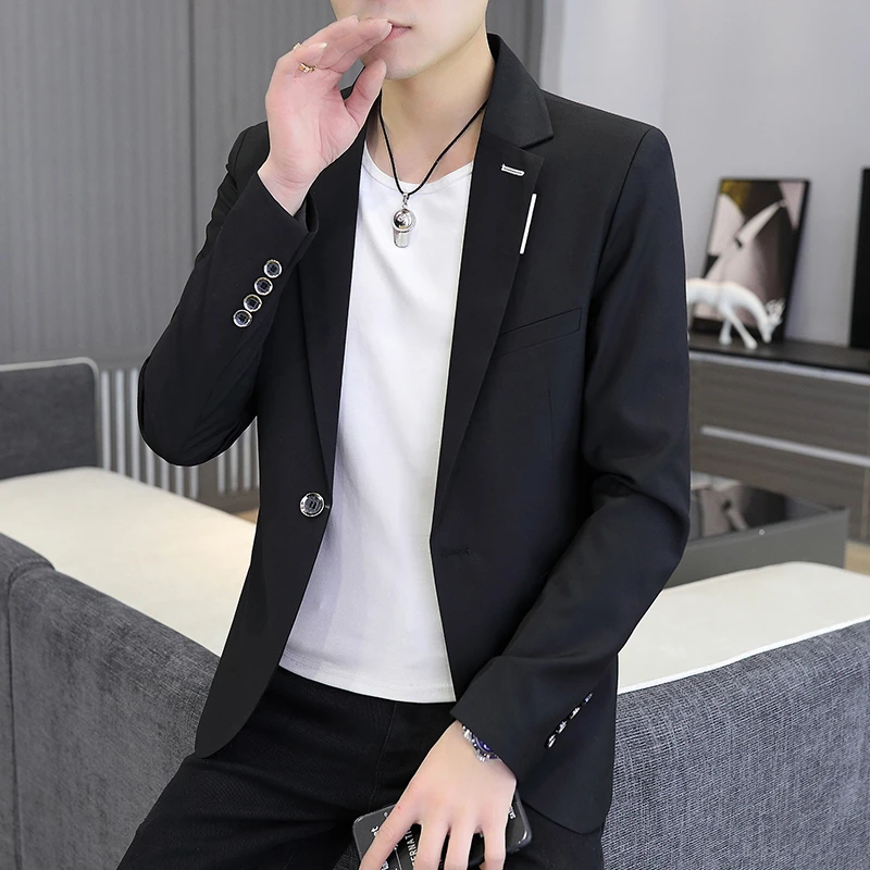 春秋季新款修身韩版小西装男士纯色休闲西服外套 TSJ-882