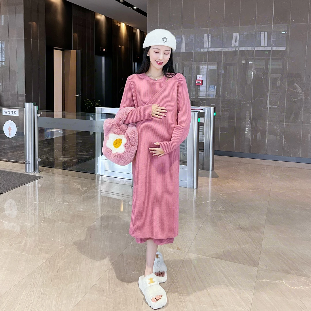 现货/AROOM孕妇装秋2023新宽松可哺乳连衣裙洋气孕妇裙U23-12