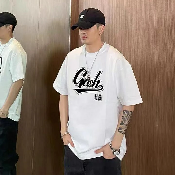 夏季潮流百搭小众高街风男士短袖T恤6116