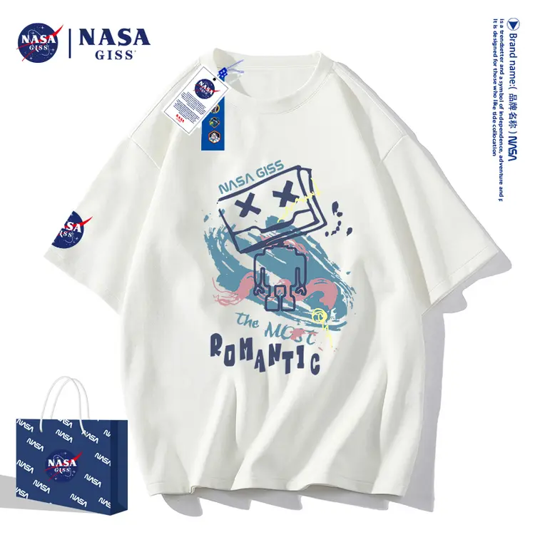 NASA GISS联名款2022新款纯棉T恤男女同款搞怪人8066-HN