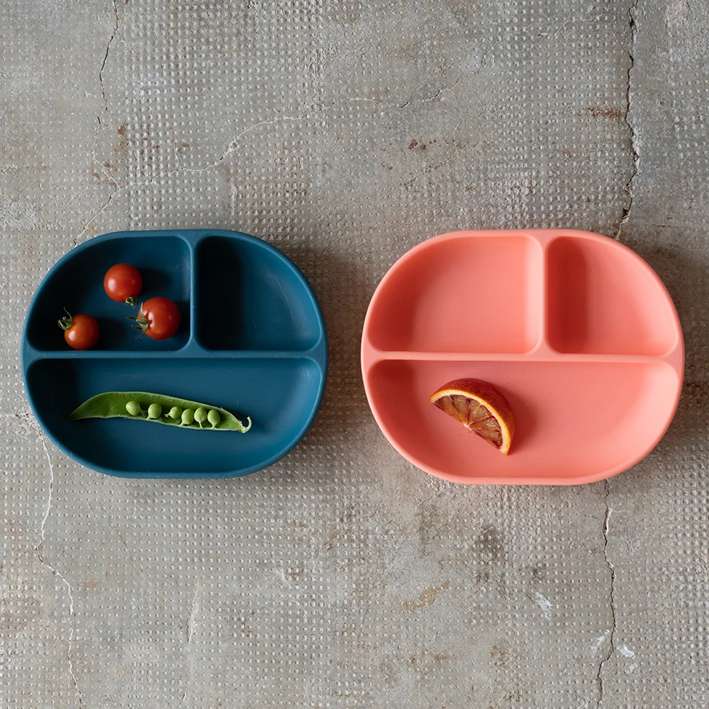 法国EKOBO爱可博 进口食品级铂金硅胶餐具分隔餐盘套装幼儿