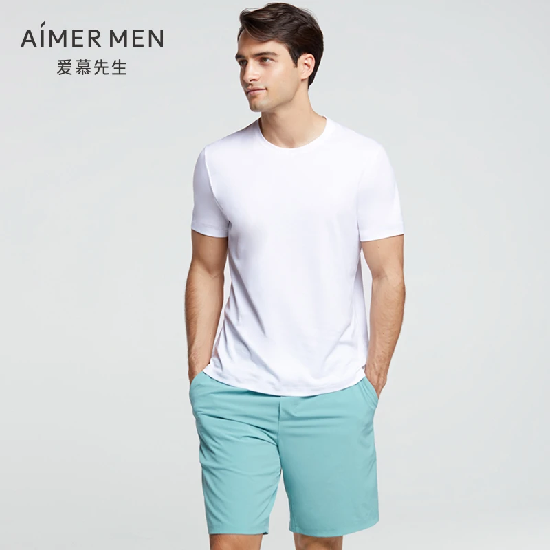 春夏季先生20SS睿智T圆领短袖T恤上衣男士春夏季NS81D701 白色 17