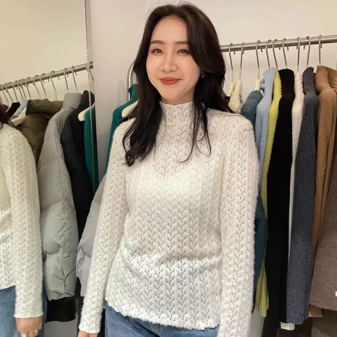 widelia秋冬镂空蕾丝打底衫女气质甜美百搭时尚女士长袖上衣9819