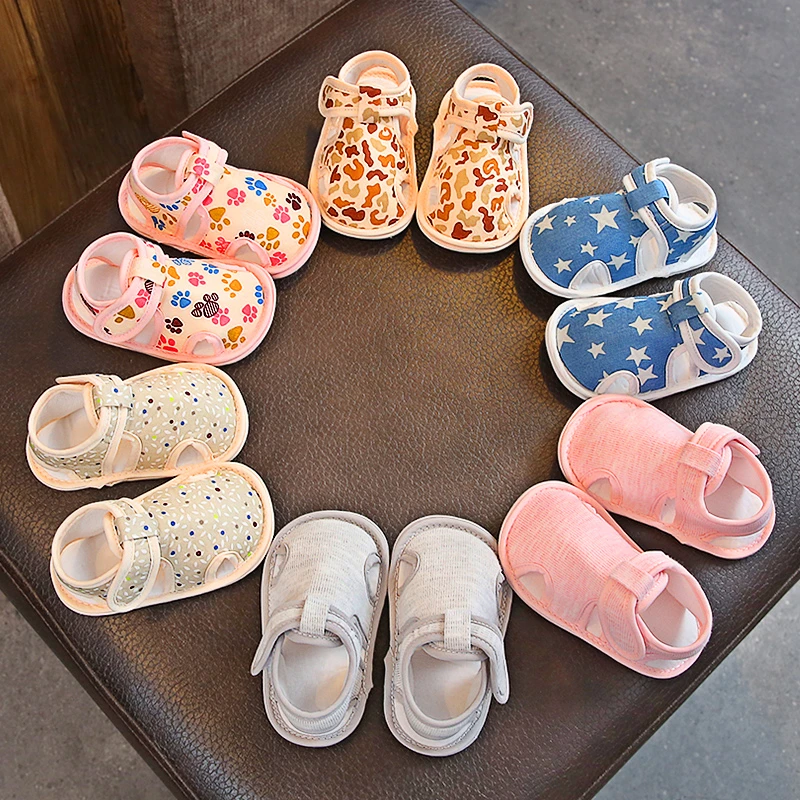 婴儿鞋子男0-1岁初生宝宝薄款布凉鞋女软底学步鞋夏天夏季新生夏