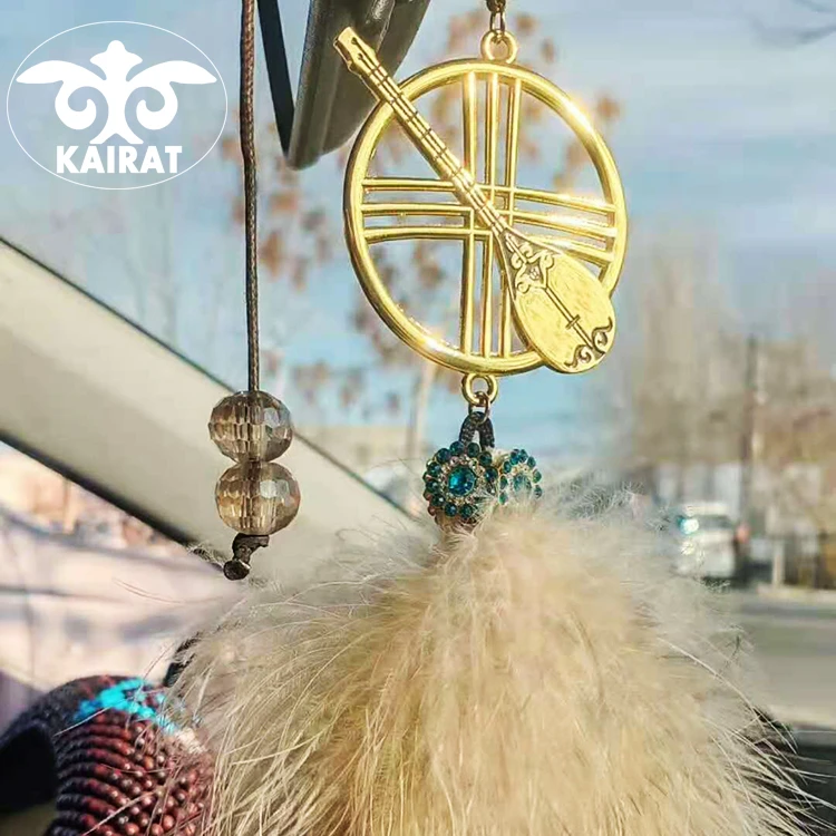 KAIRAT哈萨克风格冬不拉羽毛车挂