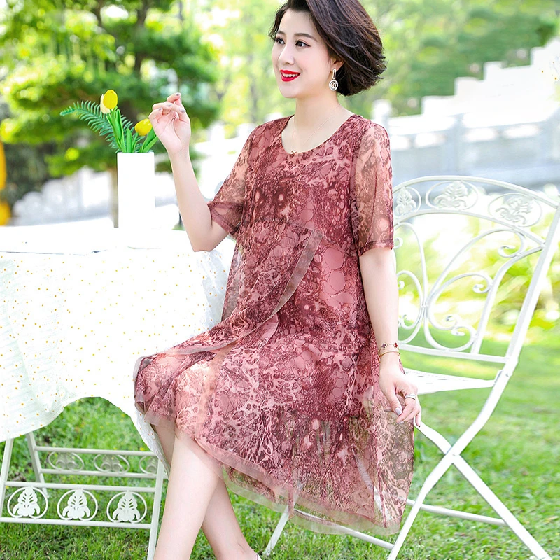 华太太气质女装胖妈妈参加婚礼服高端连衣裙夏季长款加大码2271