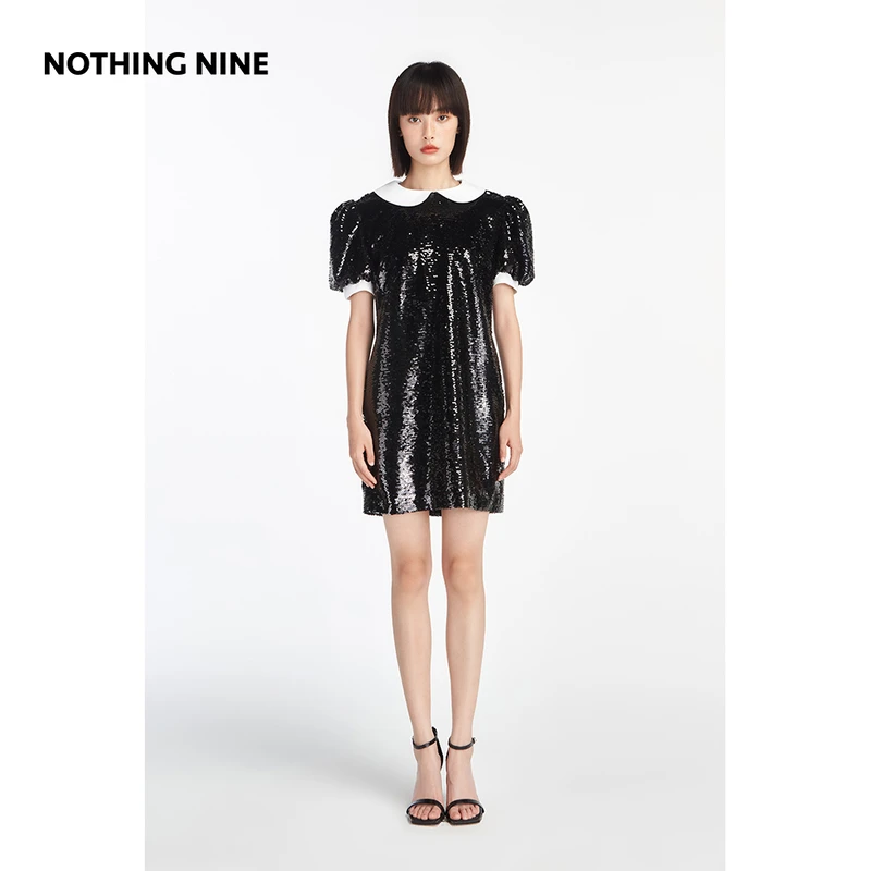 NOTHING NINE短款MIDNIGHT亮片连衣裙