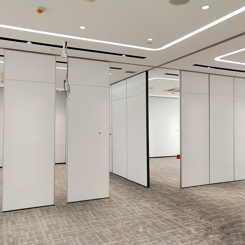 酒店移动隔断墙展厅展板办公室旋转推拉门铝合金吊轨活动折叠屏风