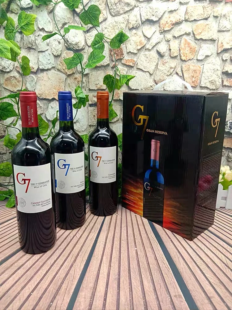智利进口G7干红葡萄酒组合拍一发三瓶750ml