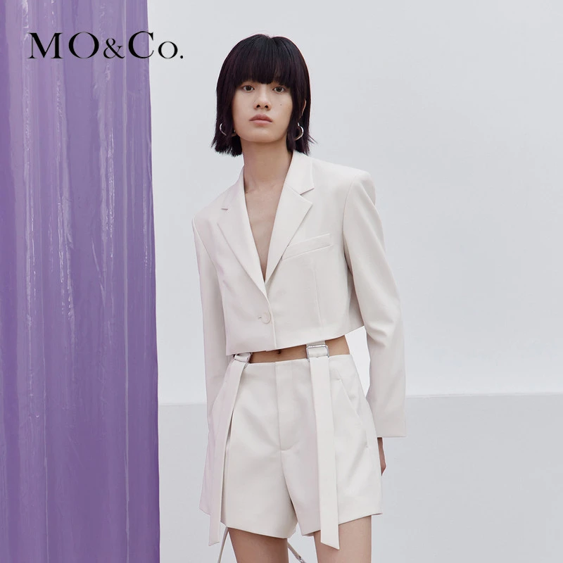 MOCO秋季短款西装高腰短裤套装设计感连体裤女时尚女装MBB3JPS002