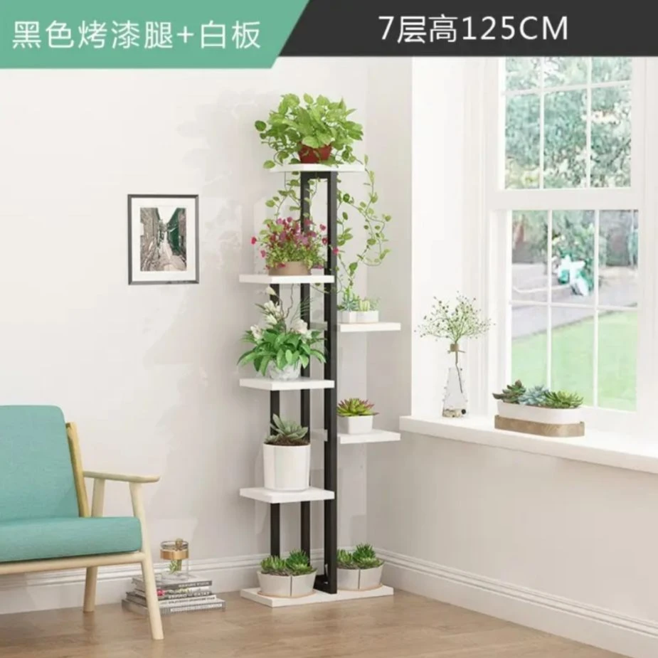 【如梦】欧式铁艺七层八盆花架绿萝吊兰多肉阳台花架子地面落地花架