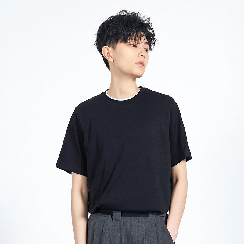 KNIGHTTOM夏季新款小个子中性风le帅t纯色打底宽松休闲T恤A026