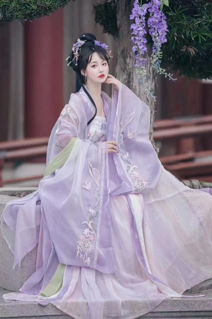 原创唐制汉服女诃子裙仙气飘逸清新夏款汉元素全套夏