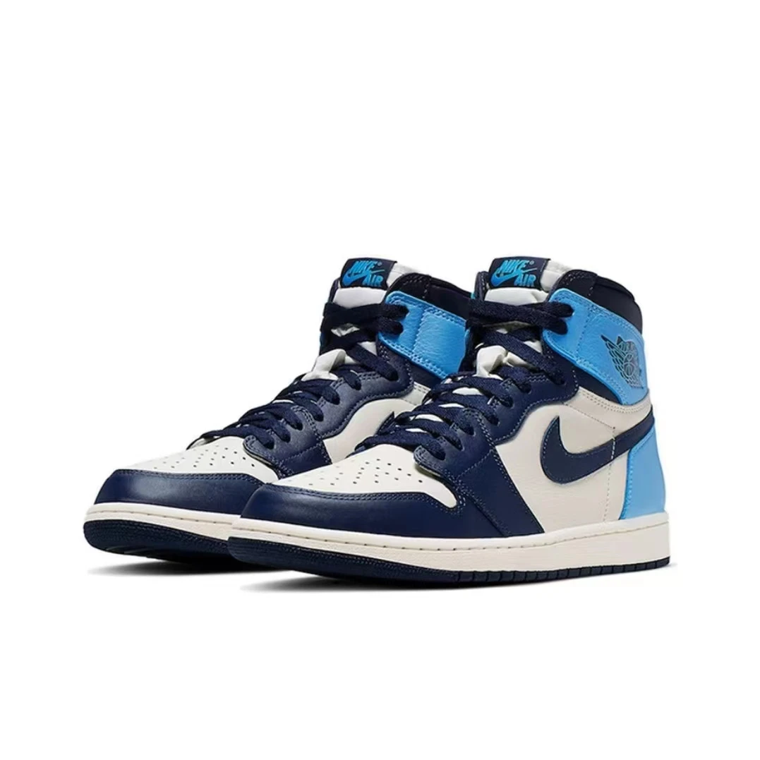 耐克Air Jordan 1 AJ1北卡蓝OG男鞋女鞋高帮运动球鞋 555088-140