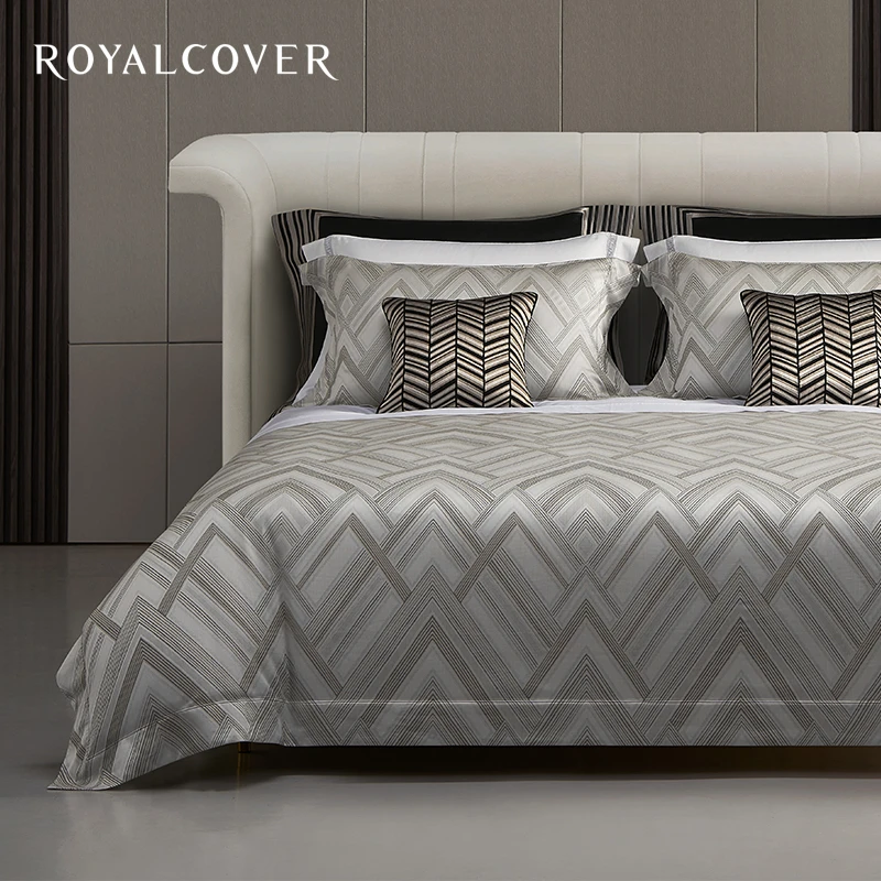 ROYALCOVER/罗卡芙欧式简约几何纹 意大利进口提花四件套菲尔德
