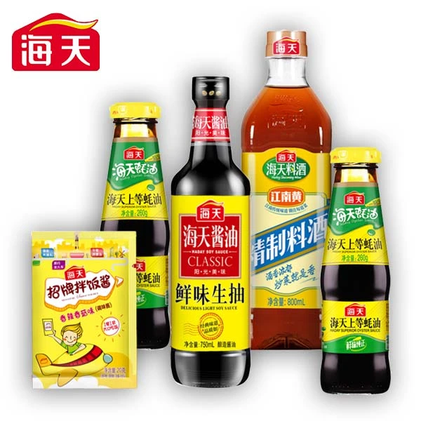 海天鲜味生抽750ml+上等蚝油260+料酒800 调味套装到手5件