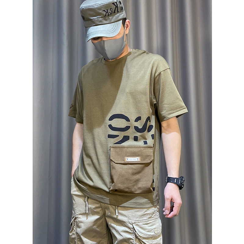 2024爆款短袖T恤男复古纯棉宽松胖子大码重磅加大半袖夏季潮牌