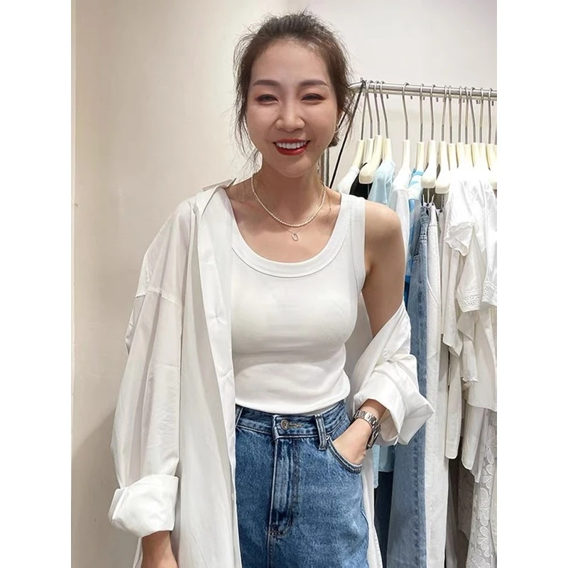 吊带背心春夏季新款百搭防走光遮副乳内搭外穿修身显瘦打底背心女