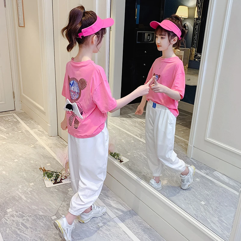 （两件套）童装女童套装夏装2025新款中大童儿童洋气时髦女孩夏款