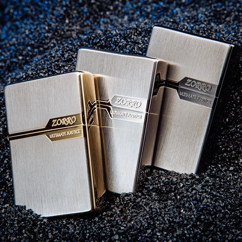 ZORRO佐罗煤油打火机色块拉丝简约商务黄铜防风创意男士生日礼物