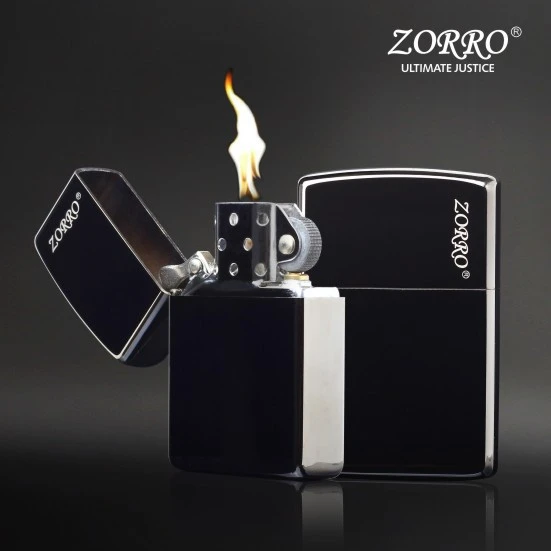 ZORRO佐罗煤油打火机光板简约商务黄铜防风创意个性男士生日礼物