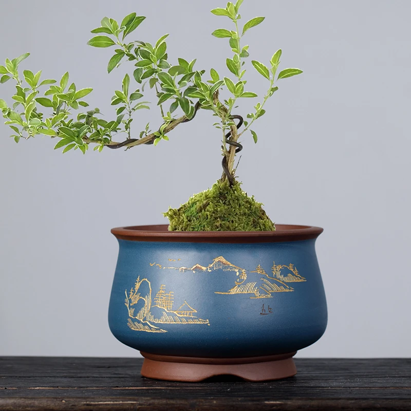 宜兴精品紫砂盆景花盆