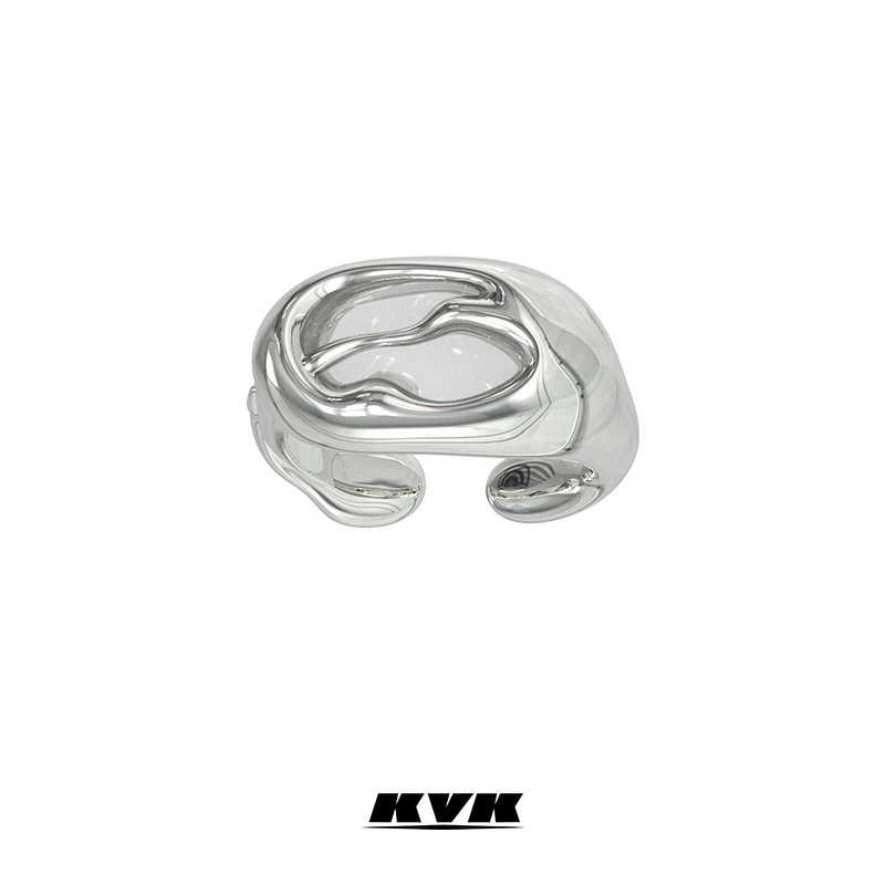 KVK 铜合金戒指   SPIDER 蛛序系列雾面透膜开口戒