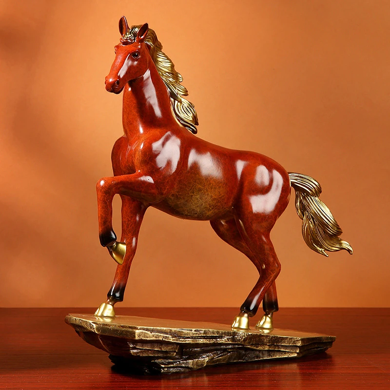 纯铜生肖马摆件客厅玄关工艺品马到成功老板办公室装饰品商务礼品