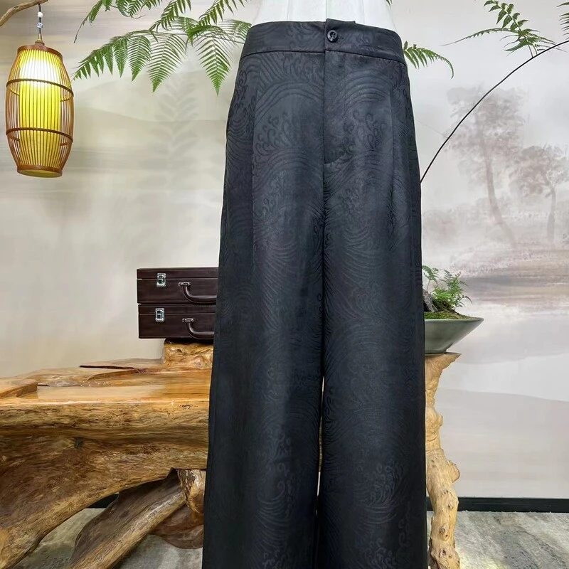 XuanGeMoXiang/轩阁墨香裤子 手工高定直筒裤 MX88210 58姆米春夏