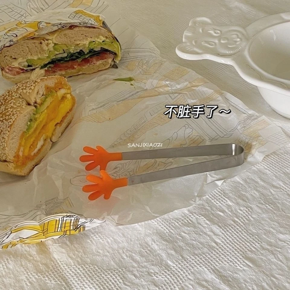 韩国迷你免脏手夹子ins风吃薯片小手抓夹少女心零食夹硅胶可爱夹
