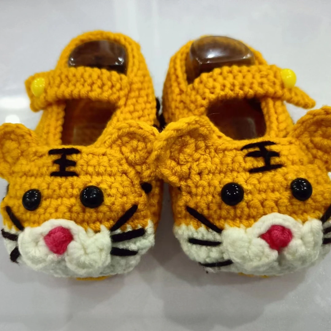 五股牛奶棉手工编织虎头0-9个月宝宝软底步前鞋婴儿鞋鞋子婴幼儿