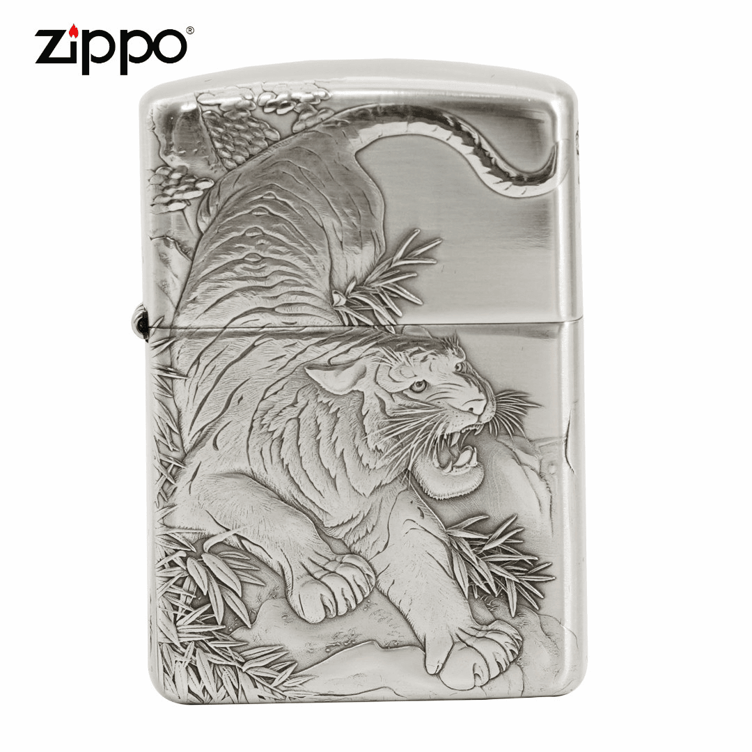 ZIPPO【纯银虎虎生威】S925银机蝎子立体浮雕盔甲打火机DY8718FD