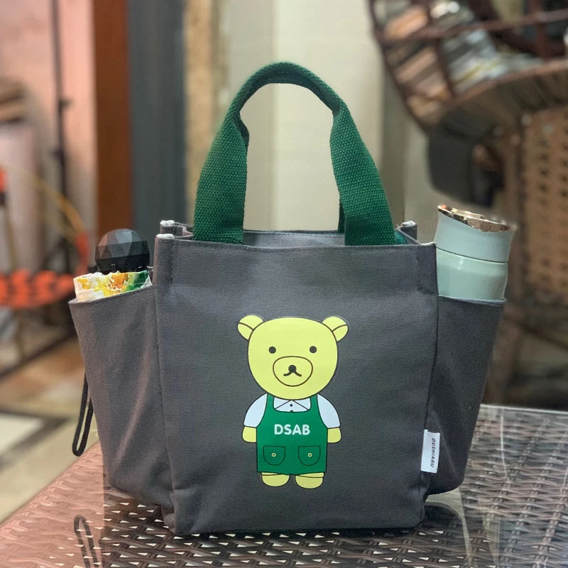 新款帆布手提包小号妈妈包手拎包买菜包便携手提袋上班外出小布袋
