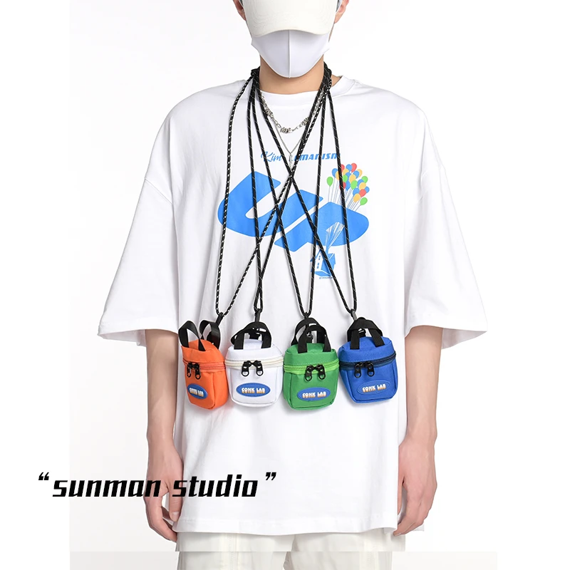 潮牌迷你耳机包百搭小挎包零钱包嘻哈个性钥匙包背包挂包男斜挎包