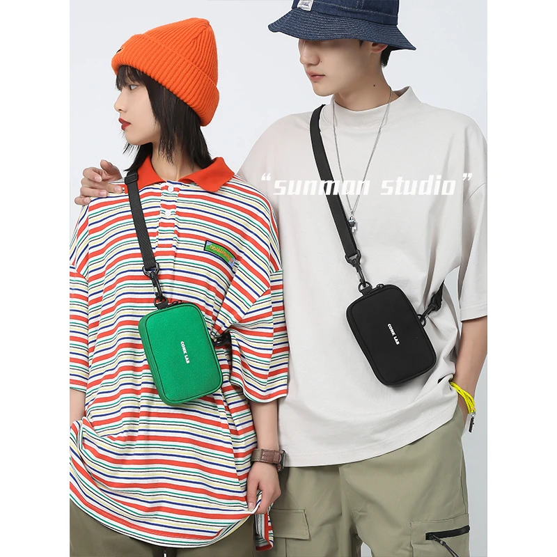 斜挎包男潮牌2022新款夏季零钱钥匙手机包斜跨小背包迷你单肩挎包