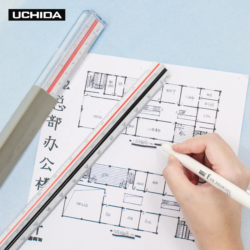 日本UCHIDA内田三棱比例尺室内设计绘图三菱尺学生多功能建筑设计