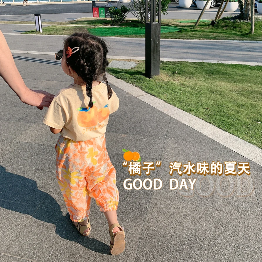 女童夏装两件套洋气2021新款小童女宝宝套装短袖儿童网红套装