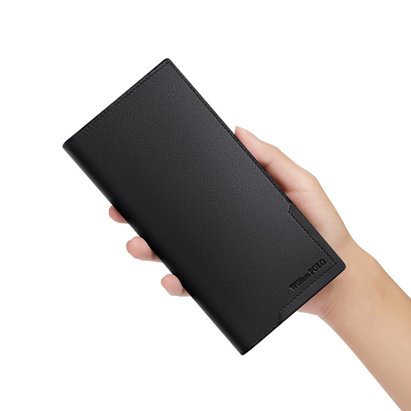 英皇保罗简约头层软牛皮长款薄款钱包男士商务时尚高档真皮皮钱包