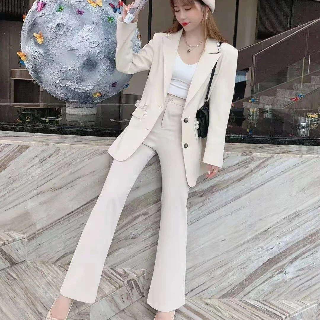 【MIO】米奥夏季休闲名媛洋气气质垂感时尚显瘦微喇裤