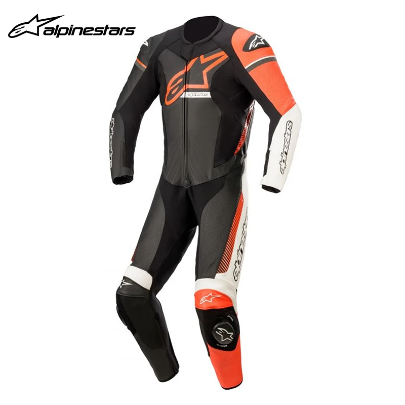 a星alpinestars GPFORCE连体专业赛道机车牛皮赛车服连体皮衣连体