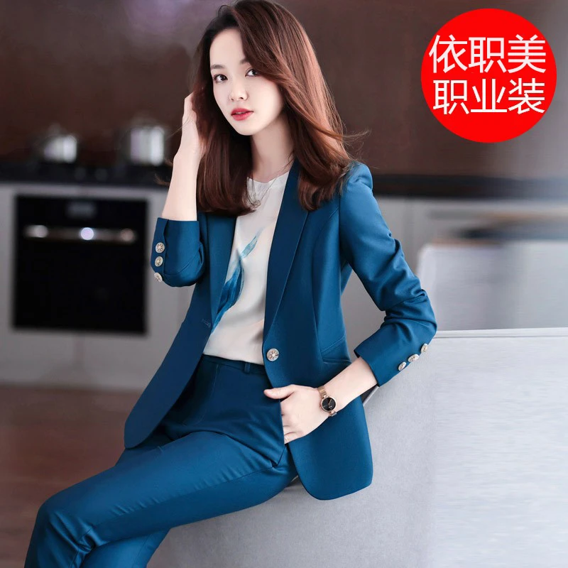 韩范西装外套女秋冬高级感正装大学生面试工作服职业小西服气质女