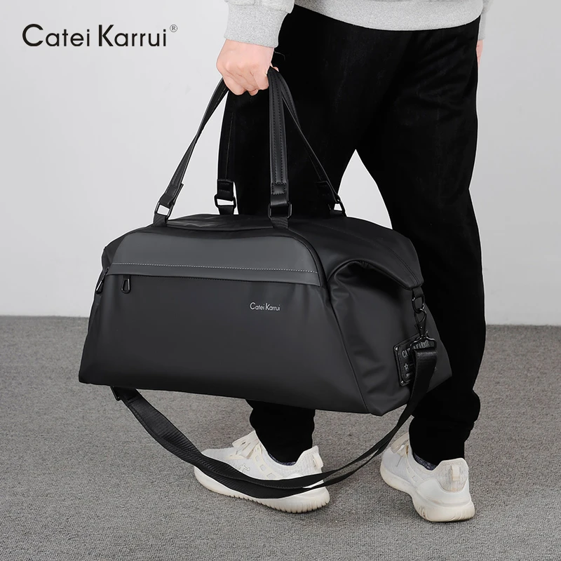 CateiKarrui新款户外男士旅行包出差包大容量手提包单肩斜挎包
